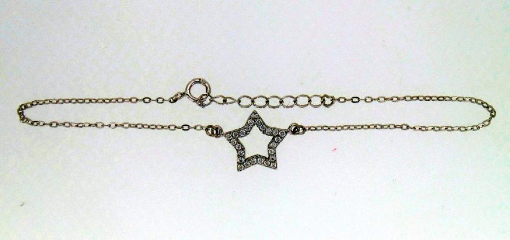 Bracciale in argento 925%° con stella di zirconi B-0167